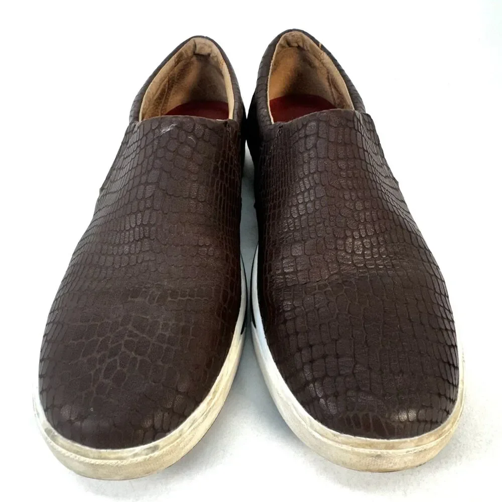 Twisted X Men Size 8 Brown Leather Snake Print Almond Toe Slip On Loafers